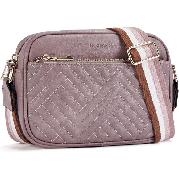 Handbags - Women Purple Imported Vegan Leather Quilted Small Shoulder Crossbody Handbags